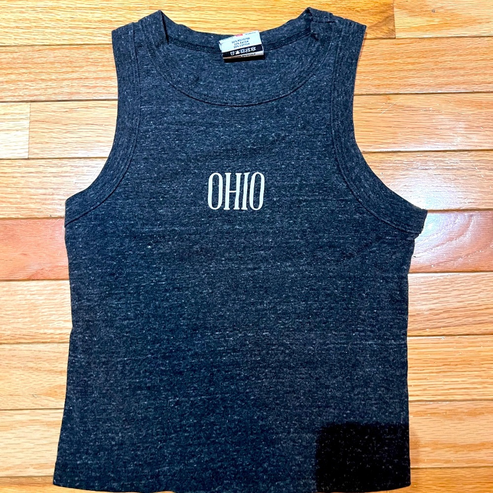 Where I’m From ‘Ohio’ crop tank - dark heather grey - Small